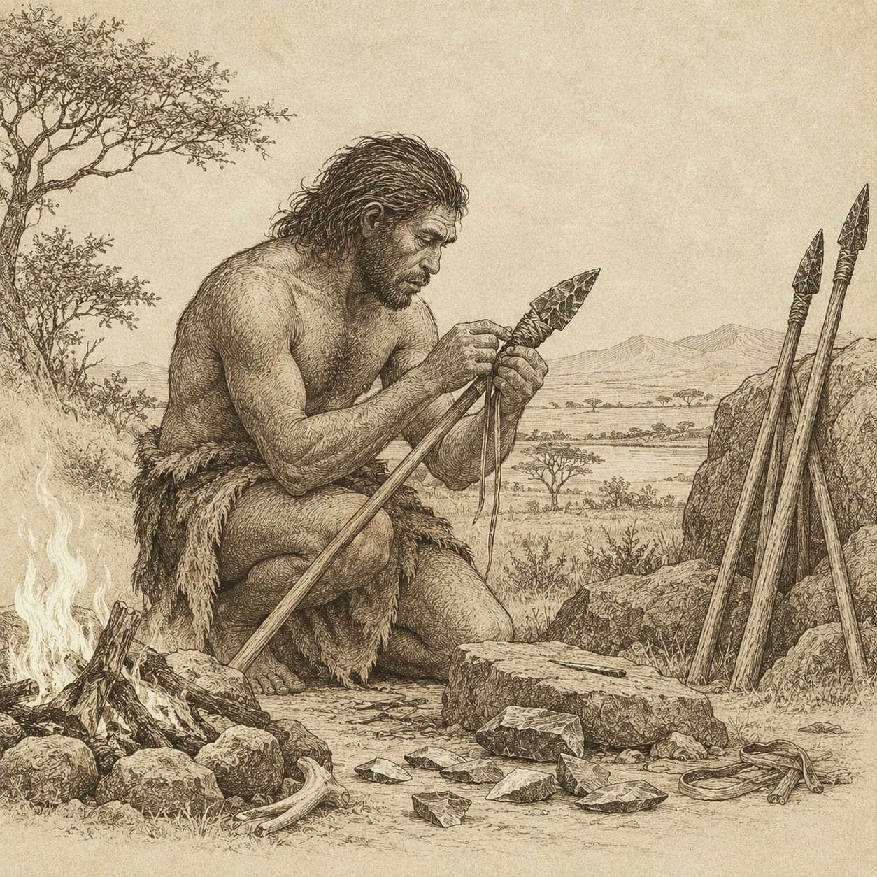 Stone meets wood: the first hafted tools